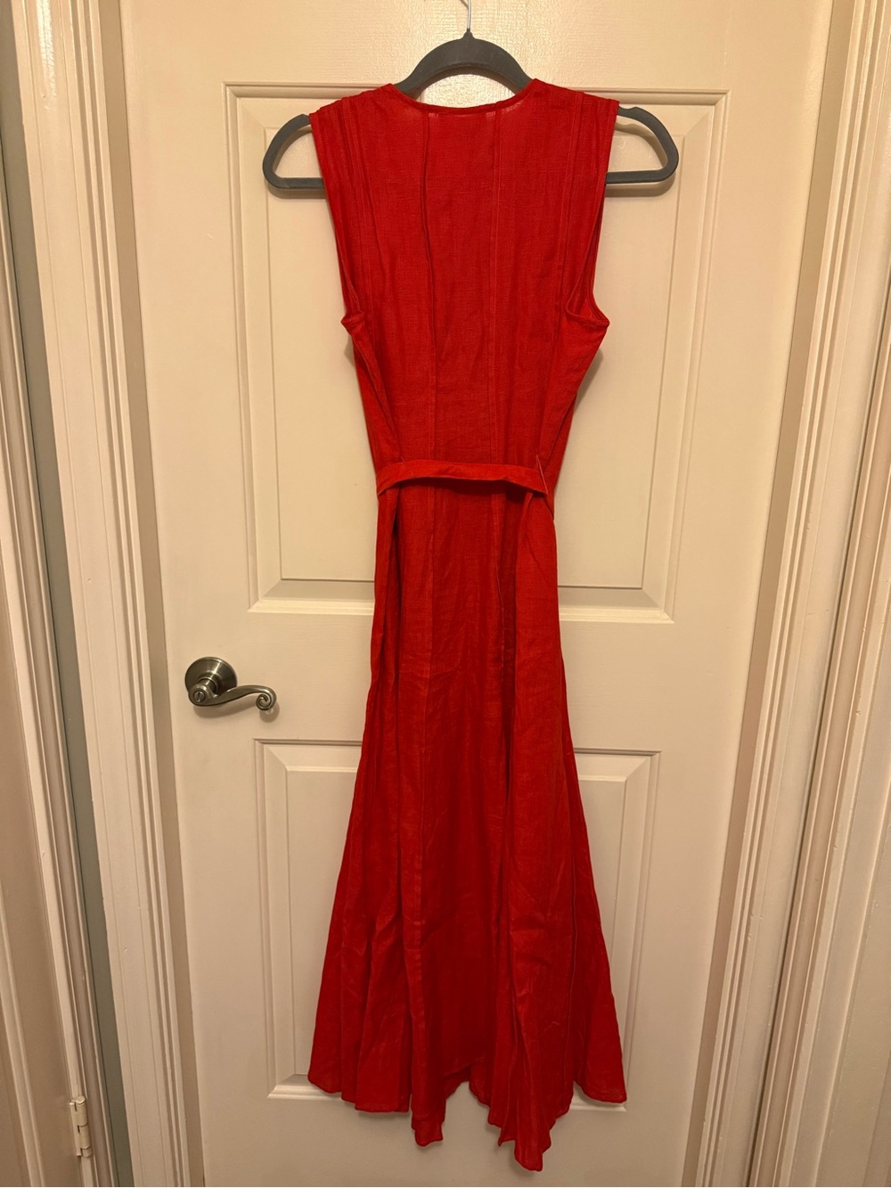J. Crew Red Sleeveless Ring-Belt Midi Dress - Picture 5 of 6